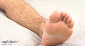 Leon shows off his footballers Legs 